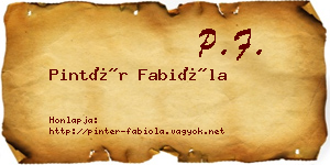 Pintér Fabióla névjegykártya